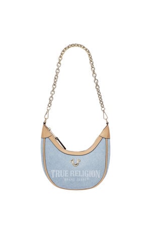 Bailey Denim & Faux Leather Hobo Bag image number 7