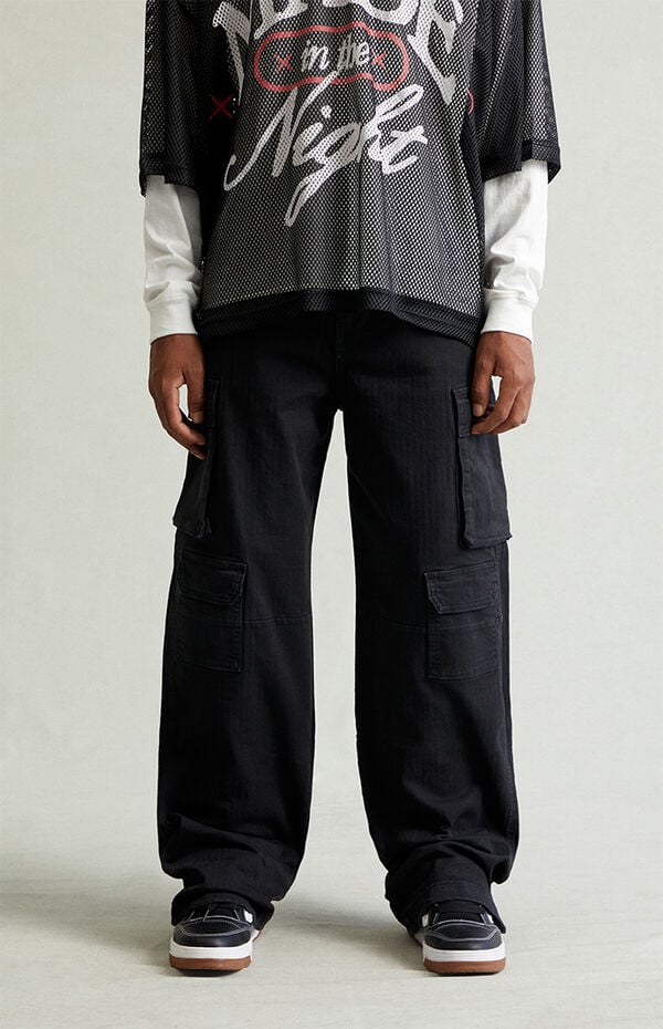 Pacsun Blake Extreme Baggy Pants Stretch Cargo Black