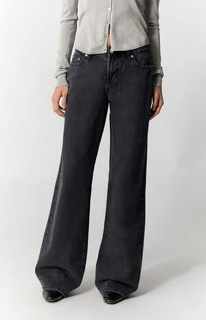 Casey Low Rise Baggy Jeans Washed Black image number 2