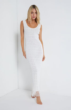 Eco Fringe Knit Maxi Dress image number 1