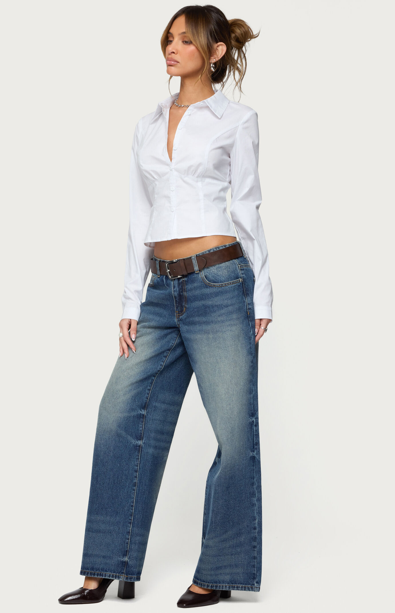 Edikted Laurna Tailored Button Up Shirt