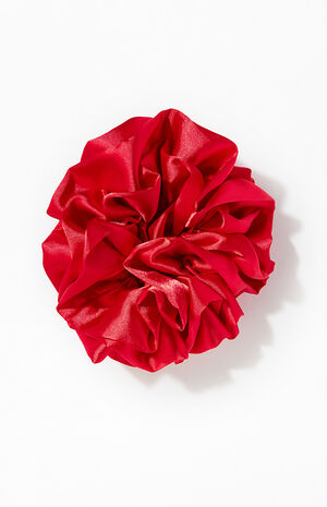 Red Textured Hair Scrunchie image number 1