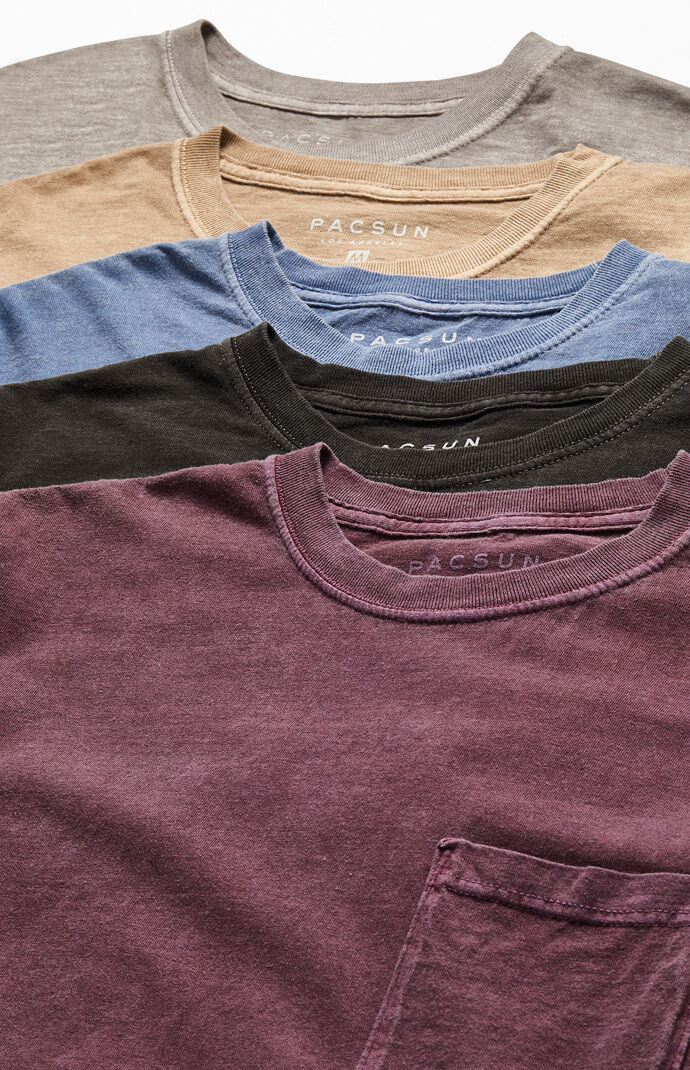 5-Pack Vintage Wash Short Sleeve T-Shirt