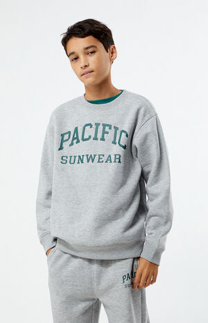Heather Grey Pacific Sunwear Crew Neck Sweatshirt image number 2