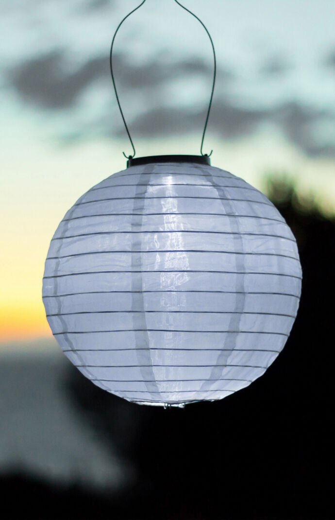 White Original 10" Round Solar Lantern