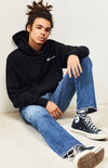 Script Embroidered Reverse Weave Pullover Hoodie Script Embroidered Reverse Weave Pullover Hoodie image number null