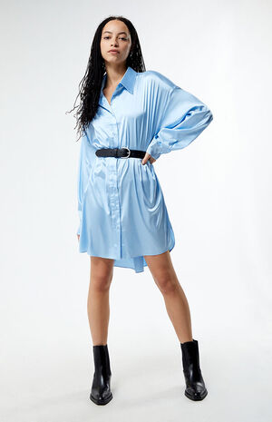 Satin Button Down Dress image number 1