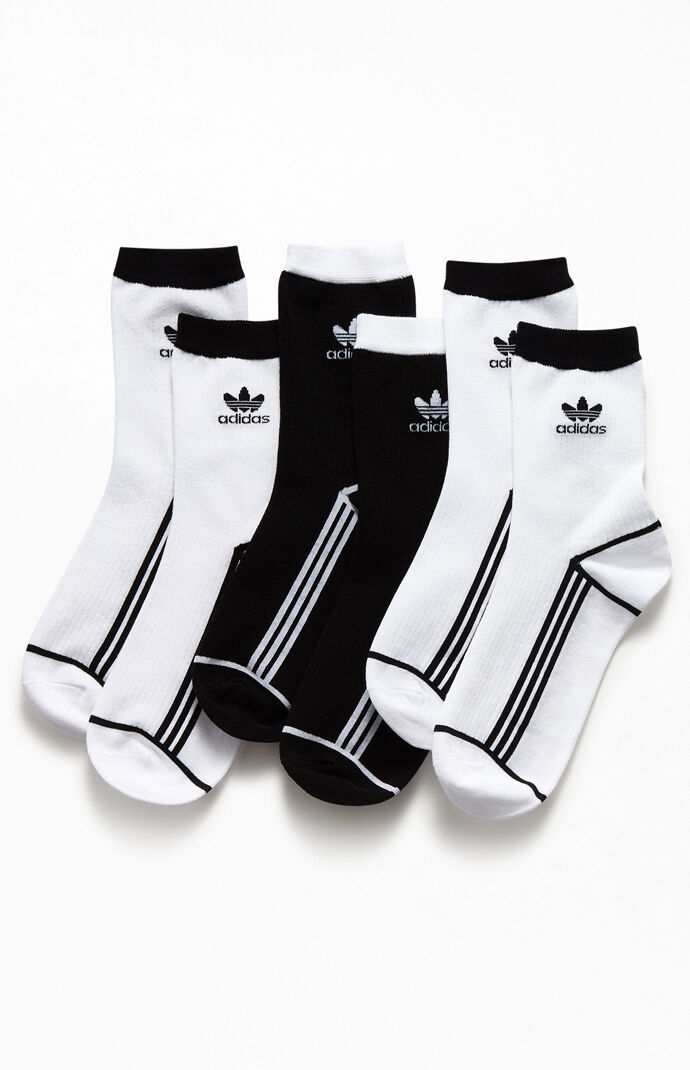 3 Pack Originals Black & White Sport Mid Socks