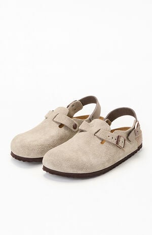 Women's Tokio Suede Leather Clog Taupe image number 2