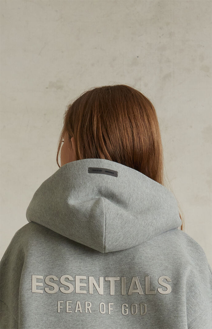Fear of God ESSENTIALS Kids Concrete Heather Full Zip Fleece
