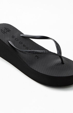 Women's Black Playa Wedge Sandals image number 6