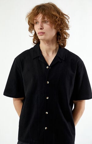 Black Arlo Oversized Camp Shirt