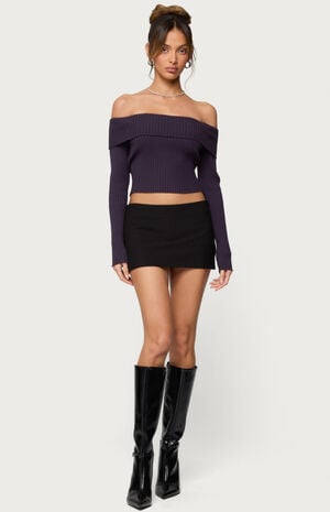 Lauren Knit Fold Over Top image number 4