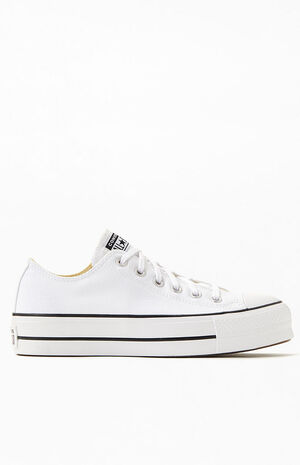 Women's White Chuck Taylor Platform Low Top Sneakers image number 2