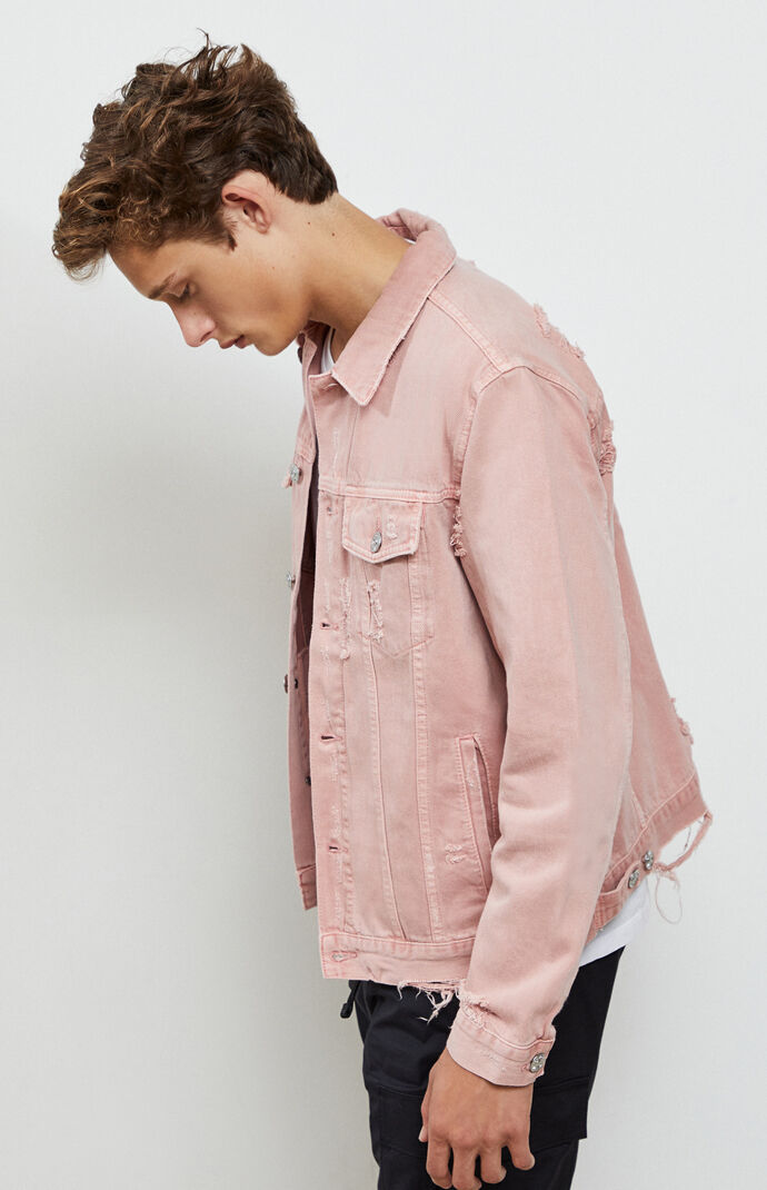 pink distressed jeans mens