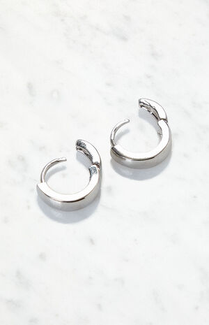 Silver Hoop Earrings image number 2