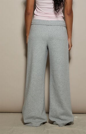 Heather Grey Ultra Soft Fleece Baggy Sweatpants image number 4