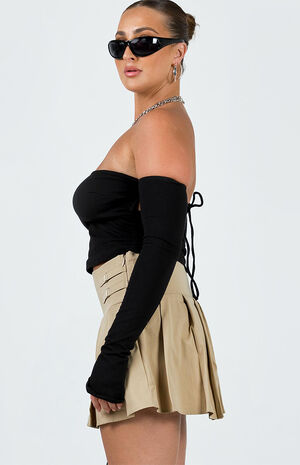 Beige Cartwright Mini Skirt image number 3