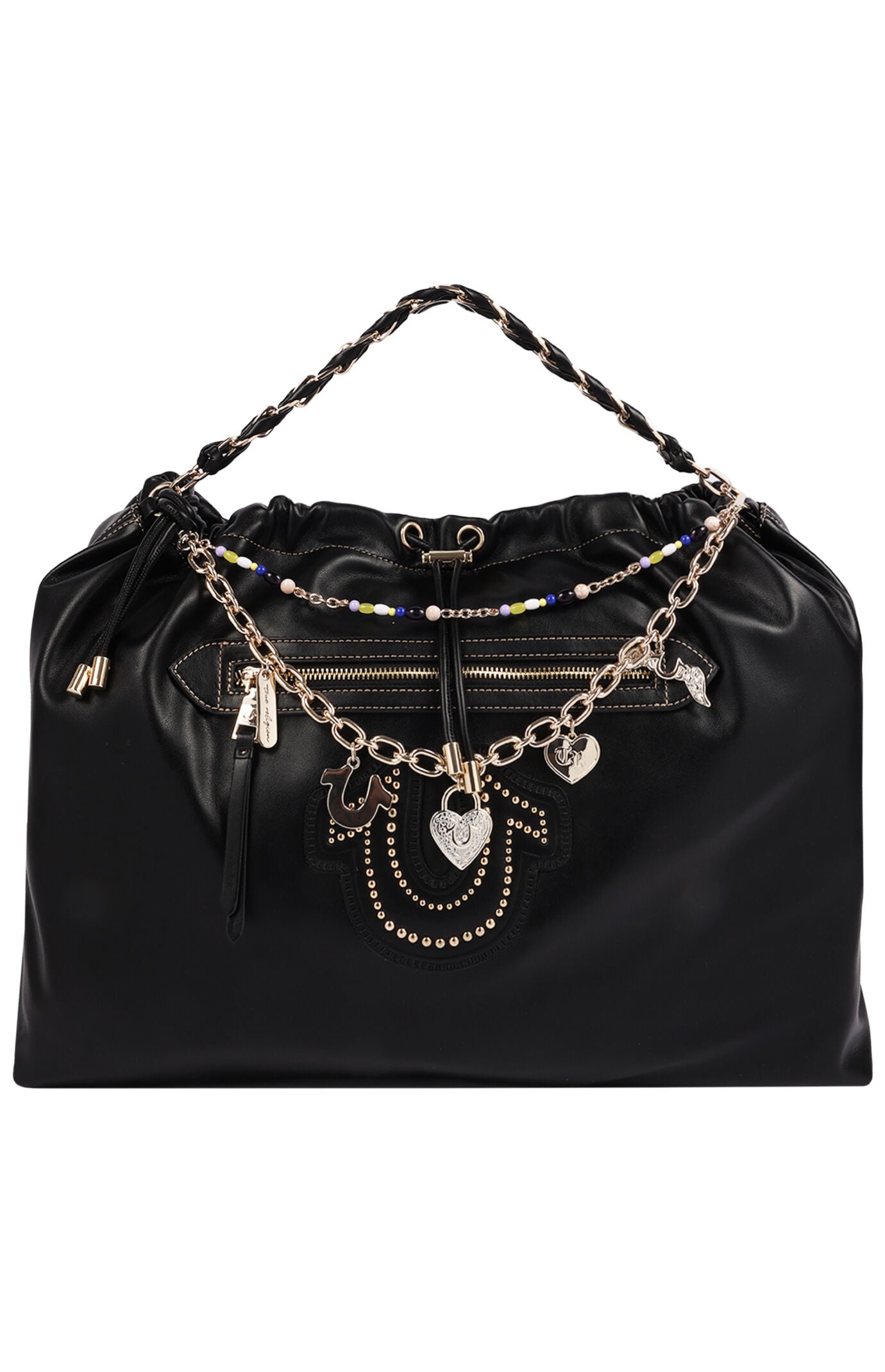True Religion Black Vintage Chain Soft Hobo Bag