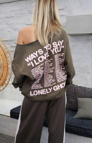 Ways To Say ILY Off-The-Shoulder Sweatshirt image number 2