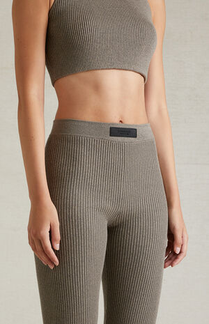 Women's Heather Grey Sweater Knit Leggings image number 5