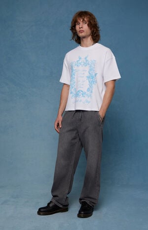 Gray Straight Drawstring Pants image number 1