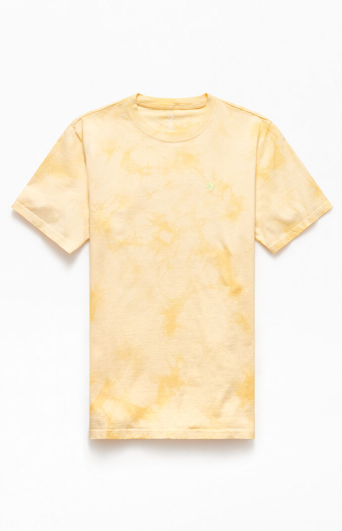 Yellow Tie-Dyed Embroidered T-Shirt
