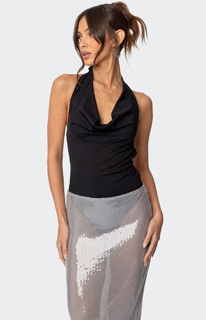 Backless Cowl Neck Bodysuit image number 3