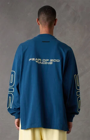 Blue Paneled Modern Long Sleeve T-Shirt image number 4