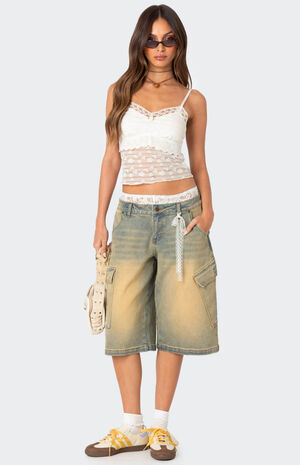 Layered Sheer Lace Tank Top image number 2