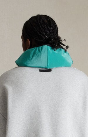 Light Heather Grey Mint Leaf Nylon Fleece Hoodie image number 4