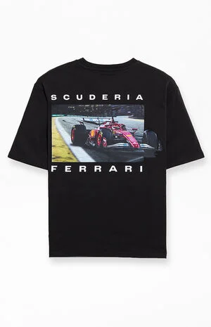 Black Ferrari Vintage Theme T-Shirt image number 1