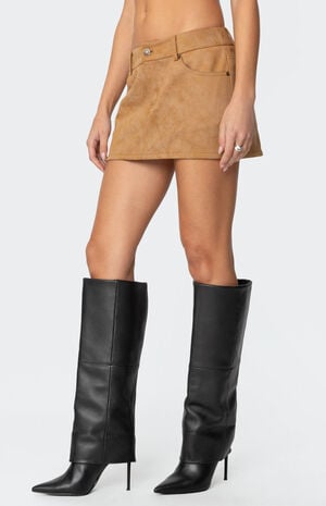 Isa Faux Suede Mini Skirt Isa Faux Suede Mini Skirt image number 4
