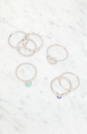 7 Pack Etched Rings image number 1