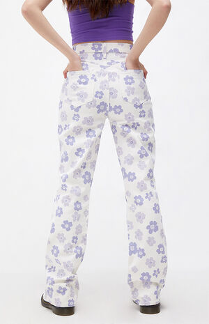 Daisy Print High Waisted Bootcut Jeans image number 4