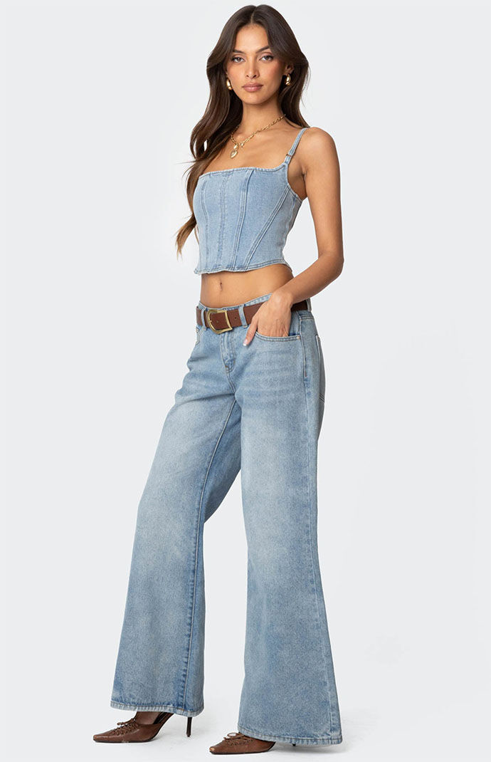 Edikted Tennessee Denim Corset | Pacsun