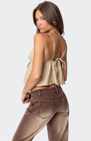 Claire Linen Look Babydoll Top image number 5