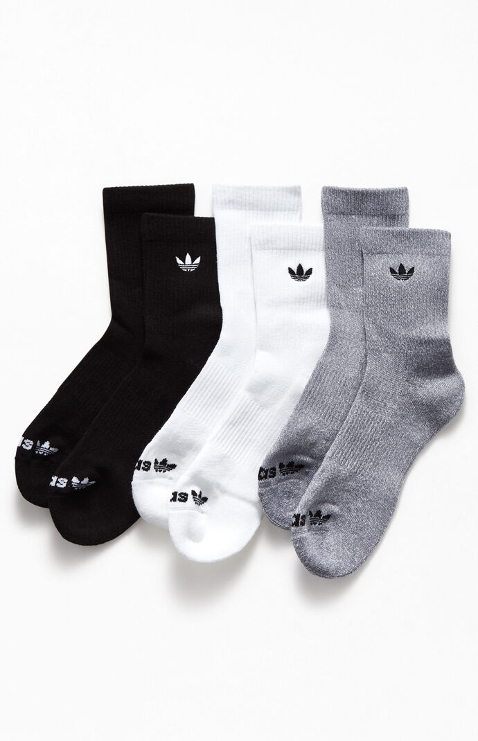 Three Pack Trefoil Mid Crew Socks