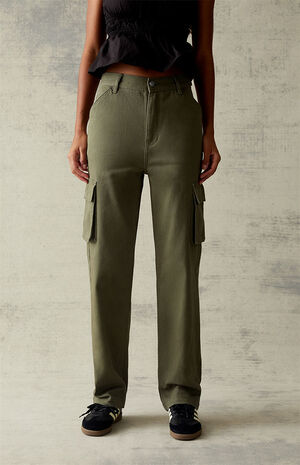 Olive Cargo Dad Pants image number 3