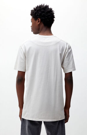 White Vintage Wash Split Logo Seam T-Shirt image number 4