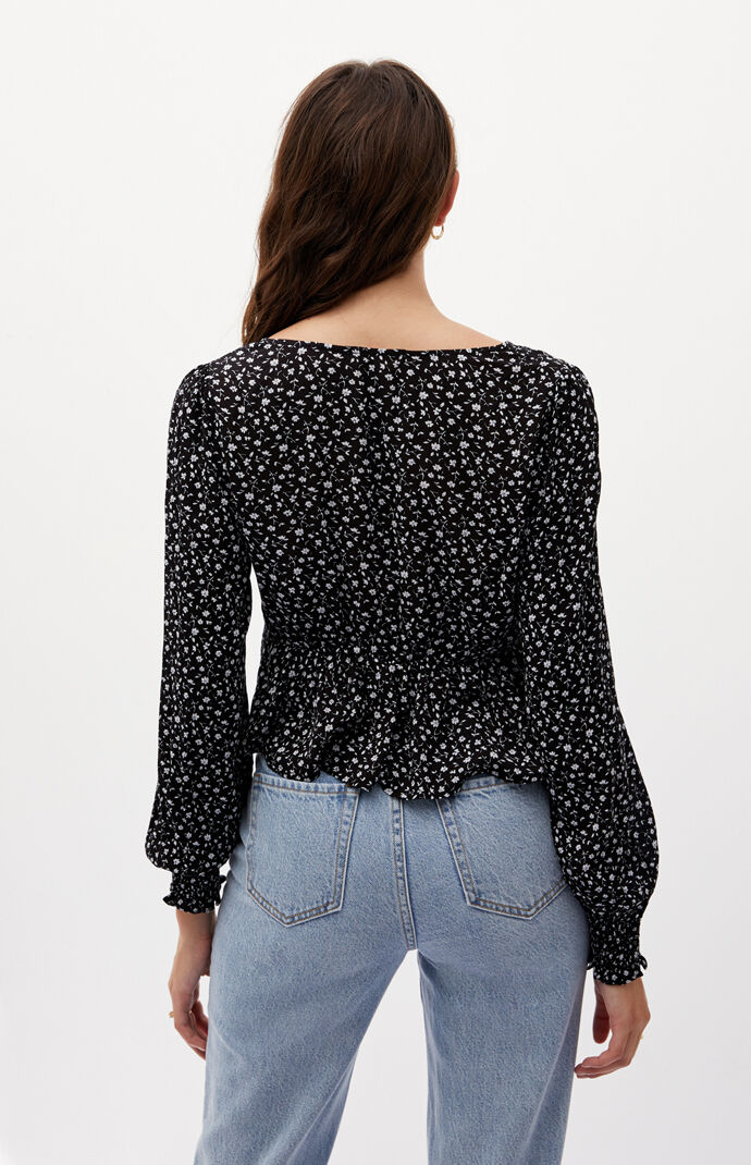 LA Hearts Long Sleeve VNeck Babydoll Top PacSun