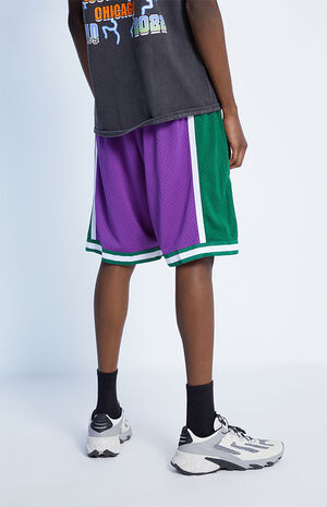 Milwaukee Bucks NBA Big Face Fashion Shorts 5.0 By Mitchell & Ness - Purple  - Mens