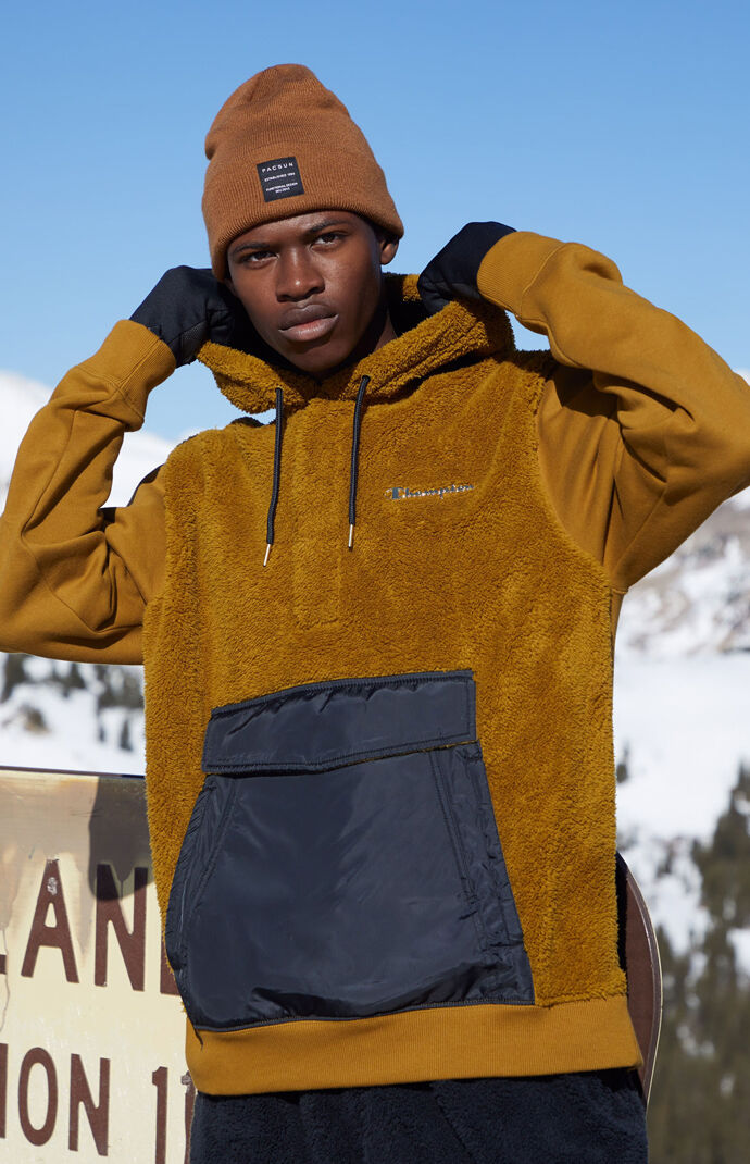 yellow champion hoodie pacsun