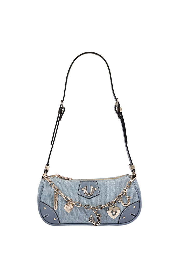 True Religion Horseshoe Chain Denim Shoulder Bag