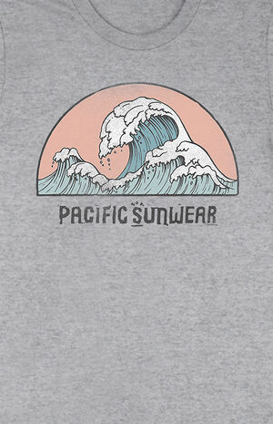 Gray Wave Logo T-Shirt Gray Wave Logo T-Shirt image number null