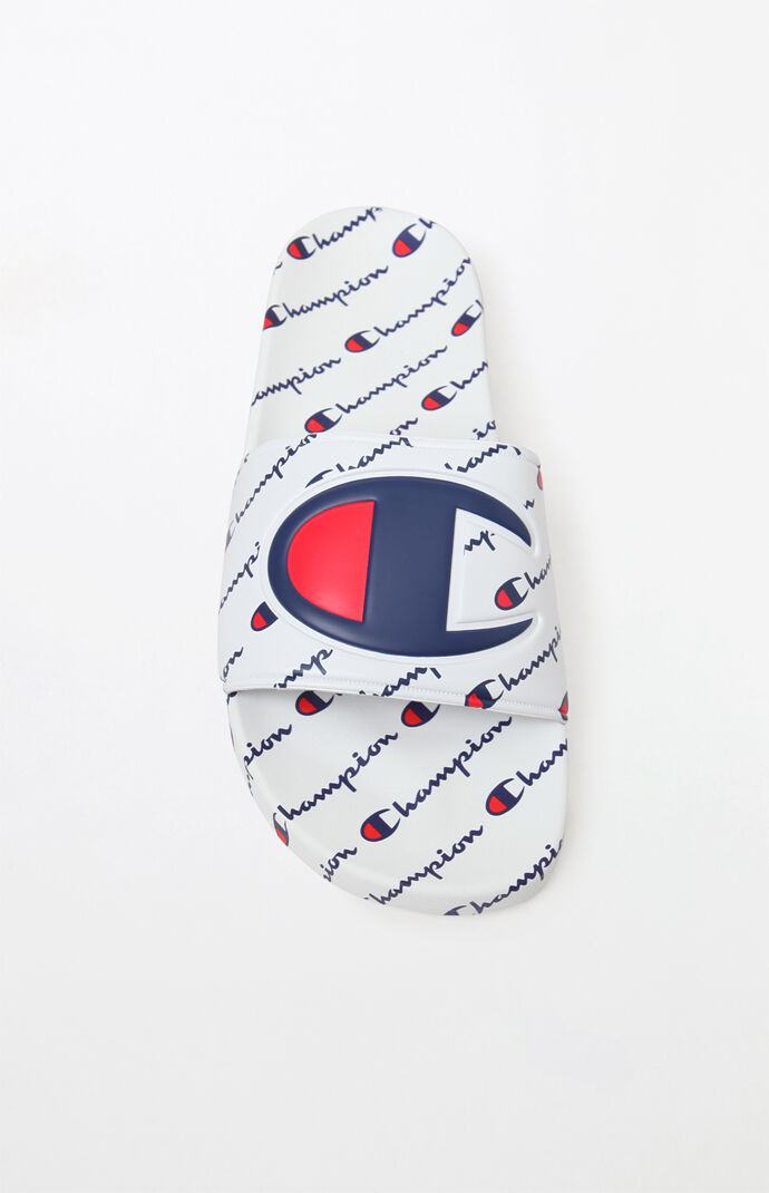 White IPO Repeat Slide Sandals