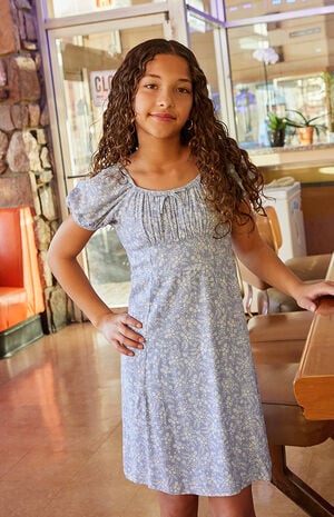 Blue Floral Mini Dress