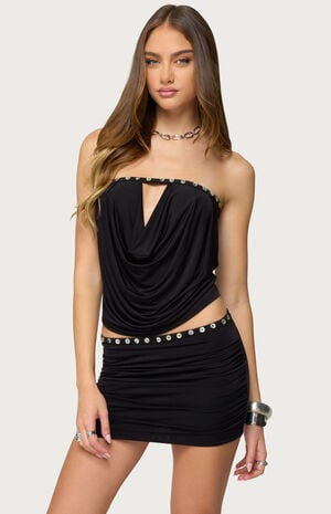Giana Iridescent Strapless Cowl Neck Top image number 1