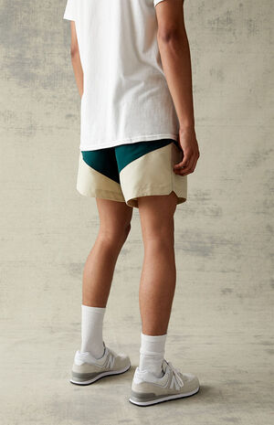 Nylon Green Colorblock Volley Shorts image number 5