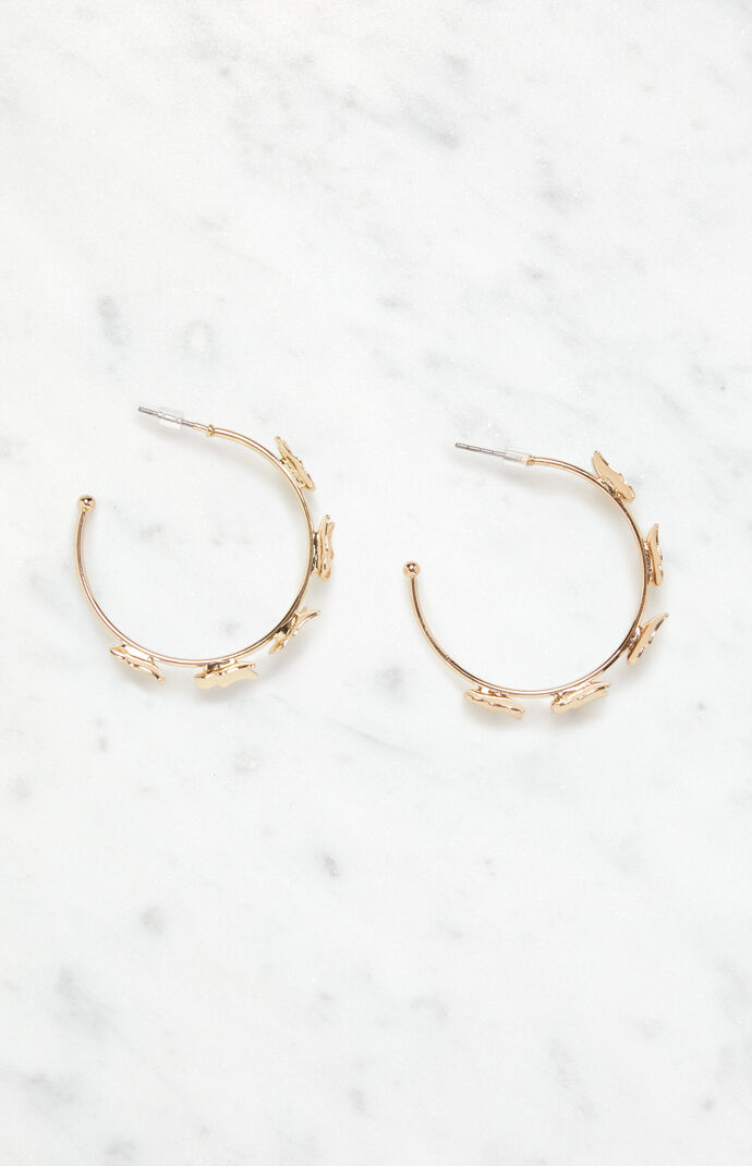 Butterfly Hoop Earrings